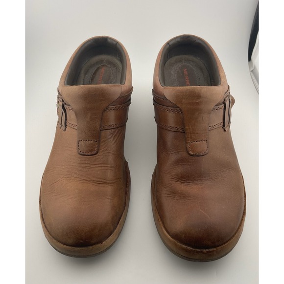 Merrell Dassie Stitch Brown Leather Comfort Clogs Slip On Women's 9 EU40 - Picture 3 of 16
